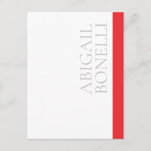Carte Postale Faire-part Minimaliste professionnel moderne gras gris rouge
