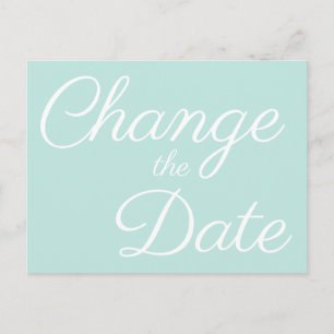 Carte Postale Faire-part Minimaliste Vert de Mer Pâle Changez la Date