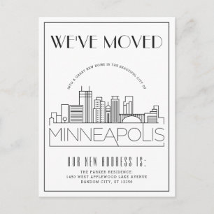 Carte Postale Faire-part Minneapolis Modern Deco   Changement d'adresse
