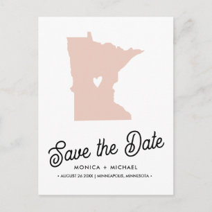Carte Postale Faire-part MINNESOTA State Destination Mariage N'IMPORTE QUEL