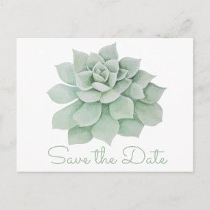 Carte Postale Faire-part Mint Green Enregistrer Le Mariage Cactus Succulent