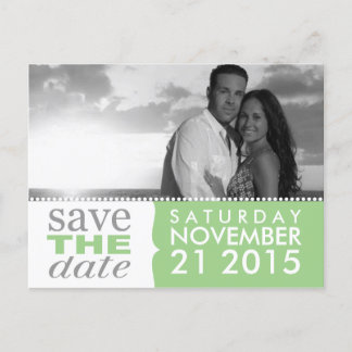 Carte Postale Faire-part Mint Green Sweet Début Enregistrer la date Photo
