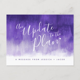 Carte Postale Faire-part Mise à jour du plan mariage annulé lavage cœur vio