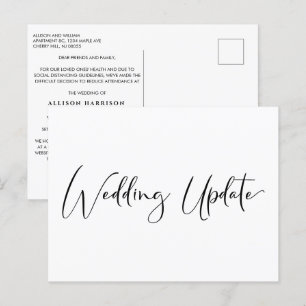 Carte Postale Faire-part Mise à jour Mariage réduite plus petite Élégante