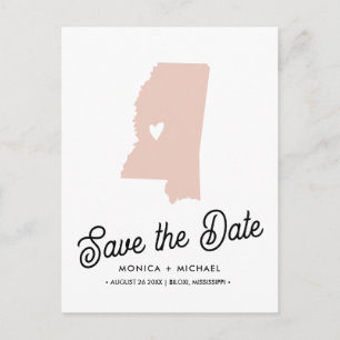 Carte Postale Faire-part MISSISSIPPI État Destination Mariage N'IMPORTE QUE