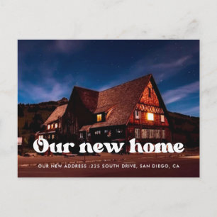 Carte Postale Faire-part mobile noir et blanc rétro élégant