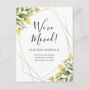 Carte Postale Faire-part mobiles Citrons cadre géométrique