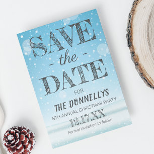 Carte Postale Faire-part Modern Christmas Party Save the Date
