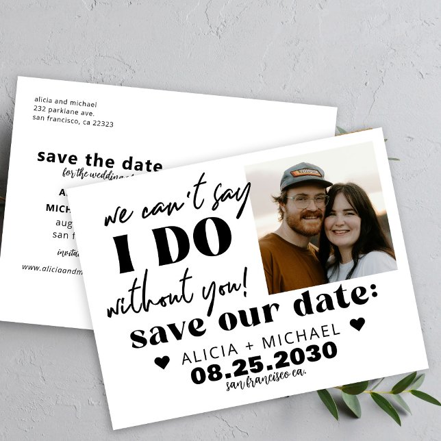 Carte Postale Faire-part Modern photo funny casual wedding save the date (Créateur téléchargé)
