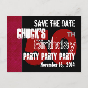 Carte Postale Faire-part Modern Save the Date 50th Birthday Party R203C