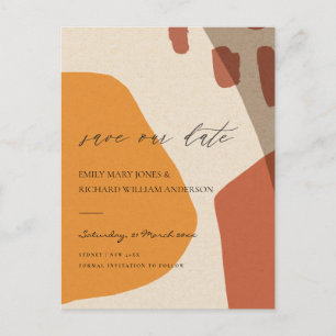 CARTE POSTALE FAIRE-PART MODERNE ABSTRAIT RUST KRAFT ARTISTIC ENREGISTRER L