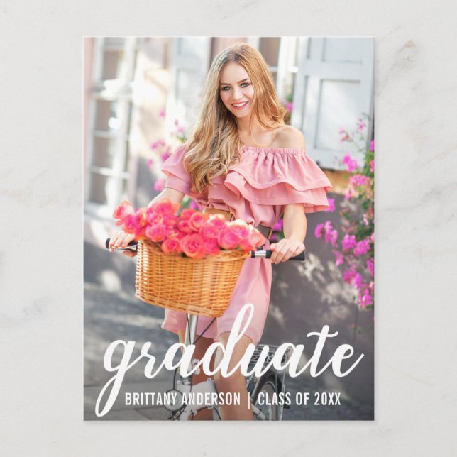 Carte Postale Faire-part moderne de graduation (en arrière) (Devant)