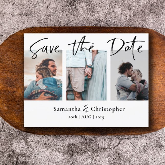 Carte Postale Faire-part Moderne elegante Schriftart-Foto-Collage zur Ankün (Créateur téléchargé)