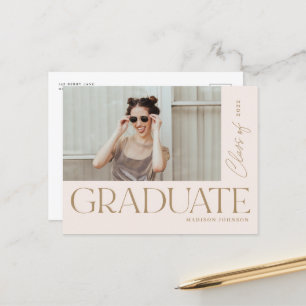 Carte Postale Faire-part Moderne graduation de type gras Photo de fête de g