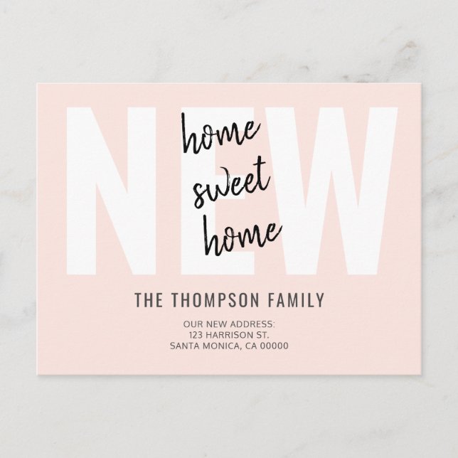 Carte Postale Faire-part Moderne Gras Nouvelle Maison Sweet Home (Devant)