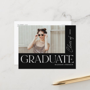 Carte Postale Faire-part Moderne Gras Type Graduate Graduate Photo Party A