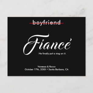 Carte Postale Faire-part Moderne Mettez une bague sur elle Fiançailles Fair