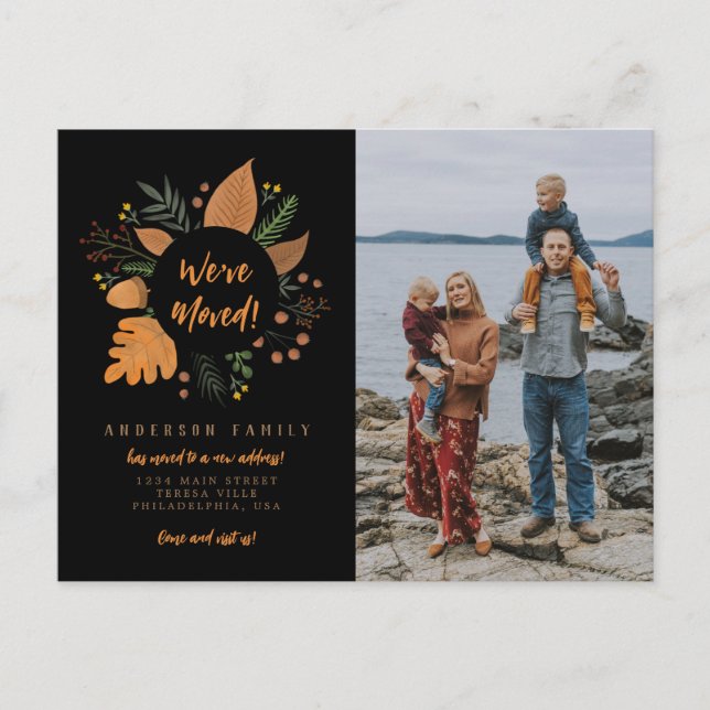 Carte Postale Faire-part Moderne Nous avons déménagé Photo de Thanksgiving  (Devant)