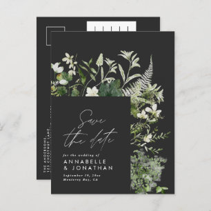 Carte Postale Faire-part Moderne rustique eucalyptus botanique élégant noir