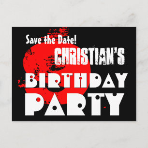 Carte Postale Faire-part Moderne Sauvez la date 9e fête d'anniversaire V29