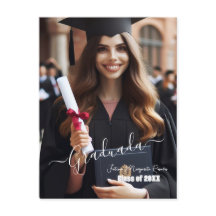 Moderne Simple Espagnol Script Photo Grad Invitati
