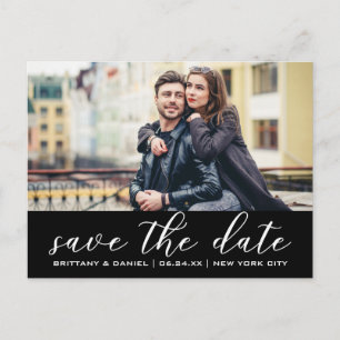 Carte Postale Faire-part Moderne tendance   Enregistrer La Date Photo B