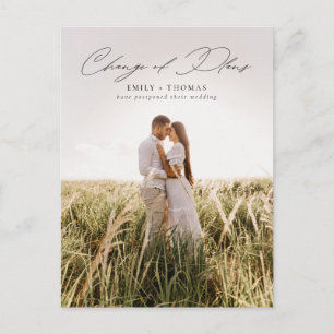 Carte Postale Faire-part Modification des plans  Report complet du Mariage 