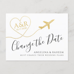Carte Postale Faire-part Modifier la date de voyage Destination Wedding
