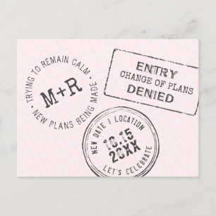 Carte Postale Faire-part Modifier le Mariage de tampon de passeport Date Fu