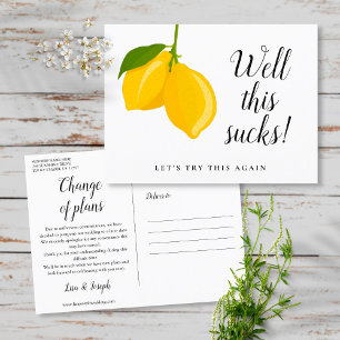 Carte Postale Faire-part Modifier l'événement Date reportée annulée