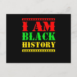 Carte Postale Faire-part Mois de l'histoire noire afro-américaine Je suis h