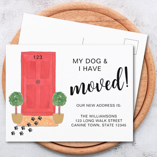 Carte Postale Faire-part Mon chien et moi avons déménagé (Créateur téléchargé)
