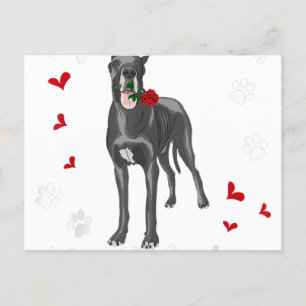 Carte Postale Faire-part Mon Grand Danois Est Mon Valentin Amour De Grand D