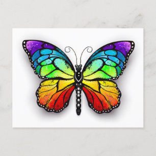 Carte Postale Faire-part Monarque papillon arc-en-ciel