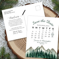 Montagnes et Pins Calendrier de mariage À retenir 