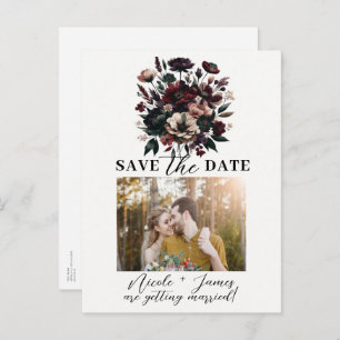 Carte Postale Faire-part Moody Rustic Garden Florals Bohemian Enregistrer l