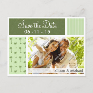 Carte Postale Faire-part Motif de palmier tropical