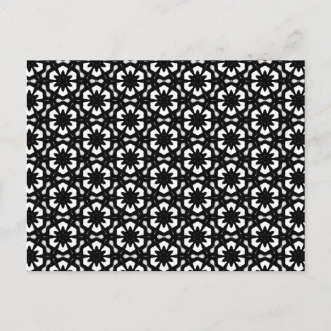 Carte Postale Faire-part Motifs noirs et blancs | Changement d'adresse (Devant)