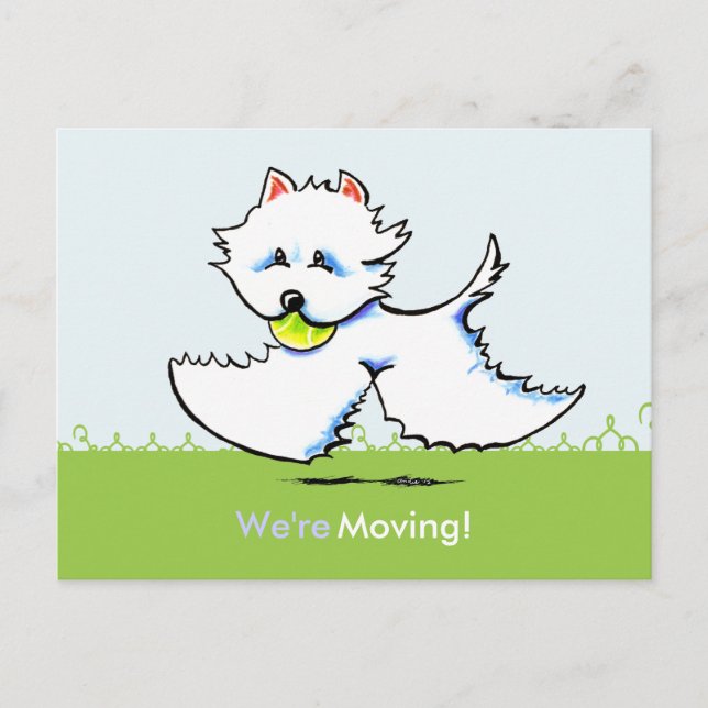 Carte Postale Faire-part Moved Moving Westie Nouvelles annonces d'adresse (Devant)