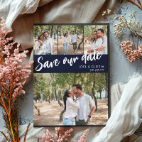 Navy Script 4 Photos Mariage Enregistrer notre dat