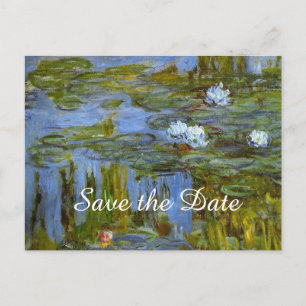 Carte Postale Faire-part nénuphar vintage enregistrer la date, Claude Monet
