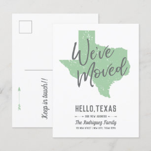 Carte Postale Faire-part Neo Mint Nous avons déménagé - Texas