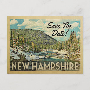 Carte Postale Faire-part New Hampshire Sauvez La Date Montagnes Rivière Nei