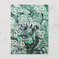 NID D'OISEAU, ARBRE AUX FLEURS BLANCHES DE PRINTEM