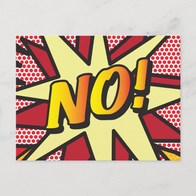 Carte Postale Faire-part NO Fun Retro Comic Book Pop Art (Devant)