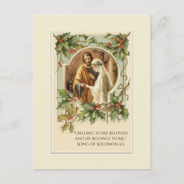 Carte Postale Faire-part Noël catholique SAUVER LA DATE (Devant)