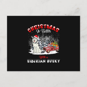 Carte Postale Faire-part Noël est meilleur avec un chien   Cadeau pour prop