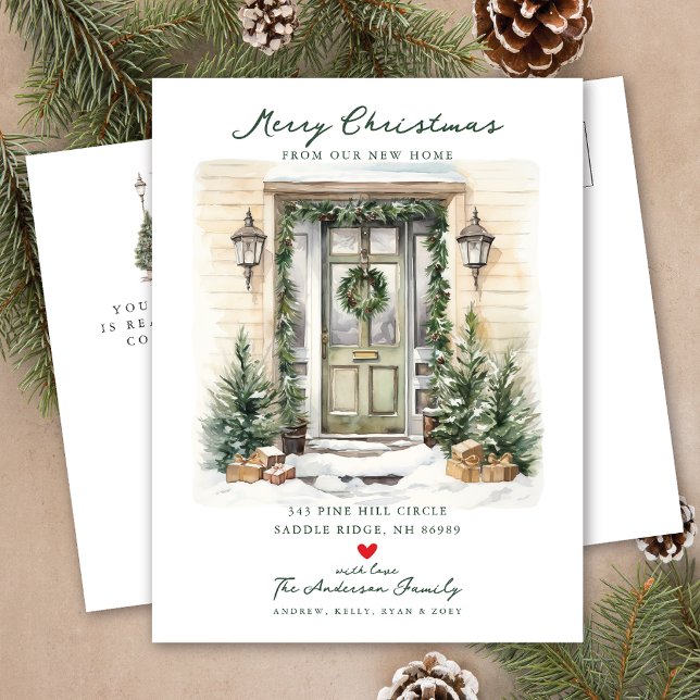 Carte Postale Faire-part Noël Nouvelle maison déménager (Créateur téléchargé)