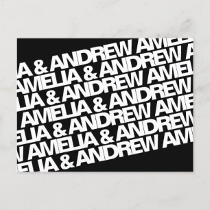 Carte Postale Faire-part Nom moderne Mariage Enregistrer la date