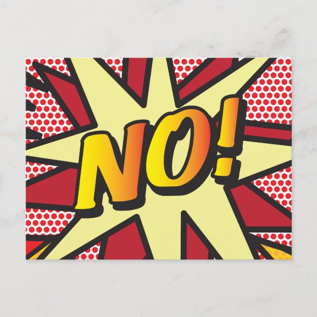 Carte Postale Faire-part NON Votre Message Bulle de Parole Amusant Rétro (Devant)